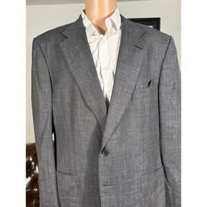 Tom Ford Wool Linen Silk Sport Jacket 60R 50R US Men's Notch Lapel Gray